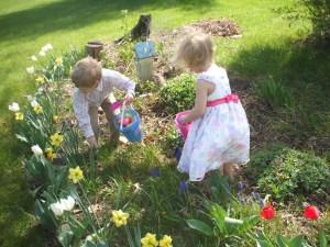 Grandchildren, Ayden &  Nadia, Easter Egg Hunt, 2013